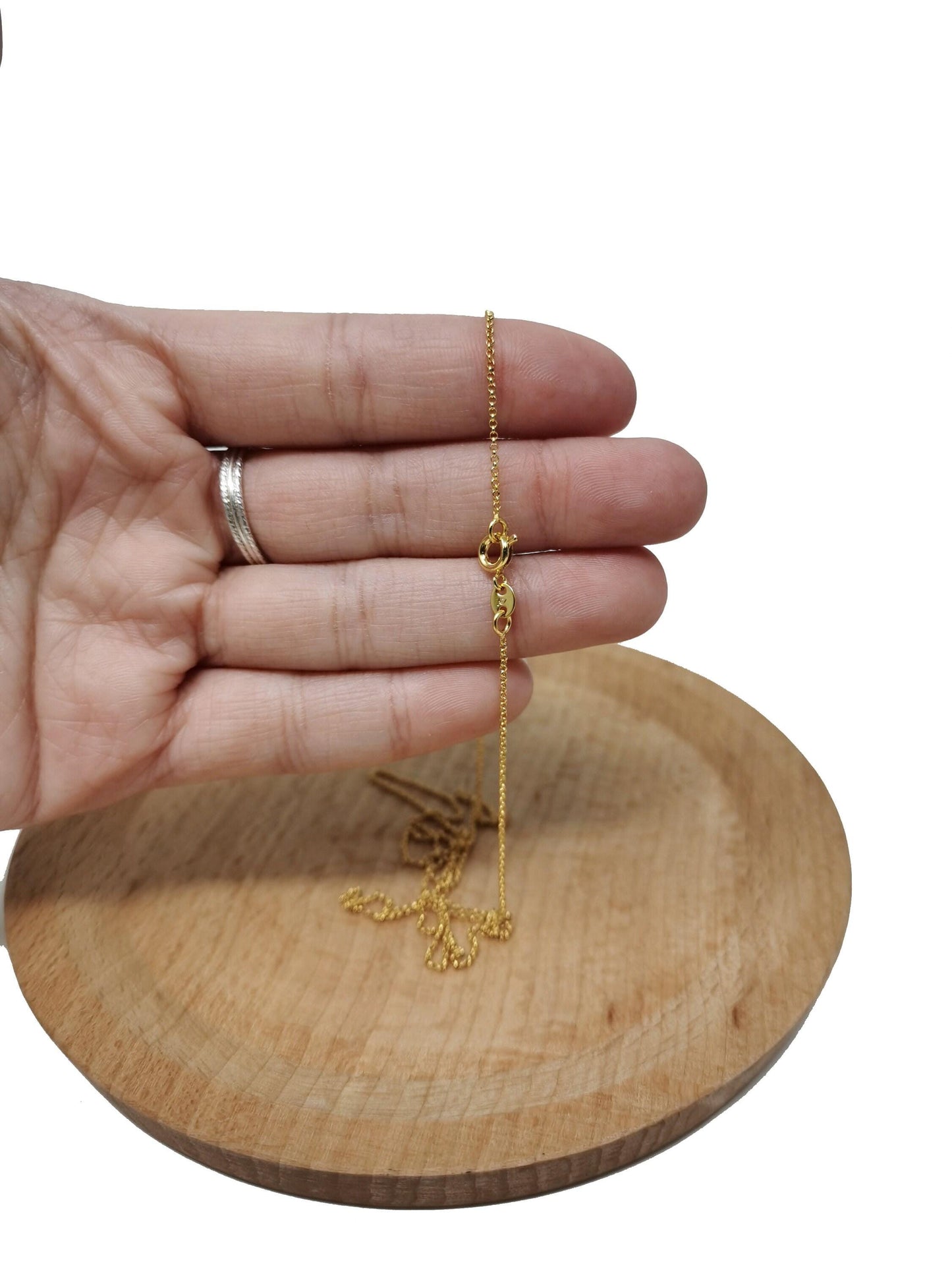 23.5'' ready to use 24k gold thin rolo necklace chain, layering cable chain rolo dainty necklace, for pendant charm necklace,ch-425