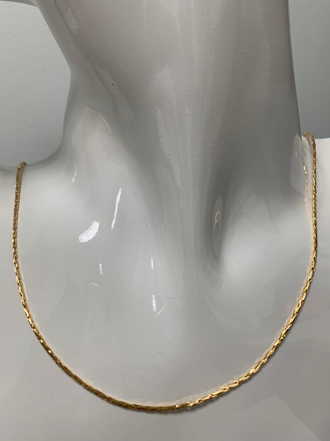 1pc 23.5'' ready to use 24k gold wheat necklace chain, layer fox tail chain dainty necklace, for pendant charm necklace making, 404
