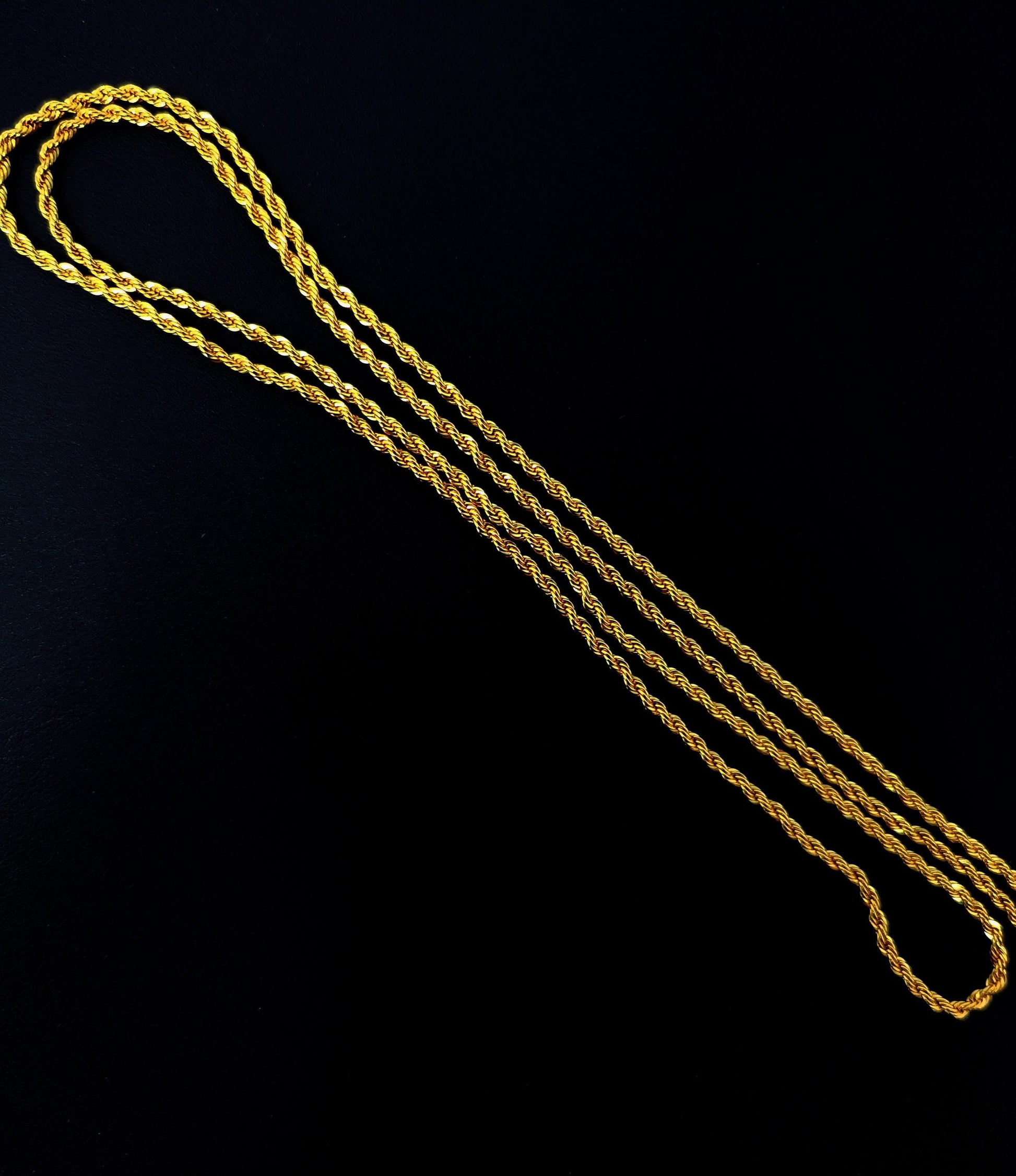 1pc 23.5'' ready to use 24k gold rope necklace chain, layering rope chain 2mm necklace,for pendant charm necklace making ch-405/072