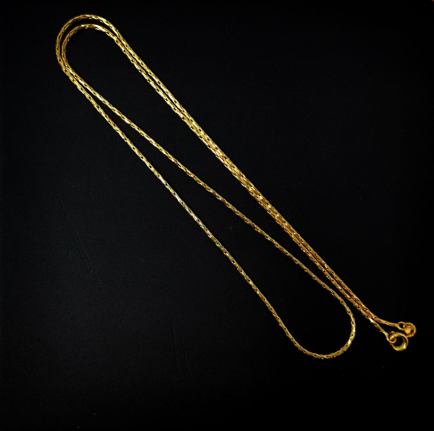 1pc 23.5'' ready to use 24k gold wheat necklace chain, layer fox tail chain dainty necklace, for pendant charm necklace making, 404