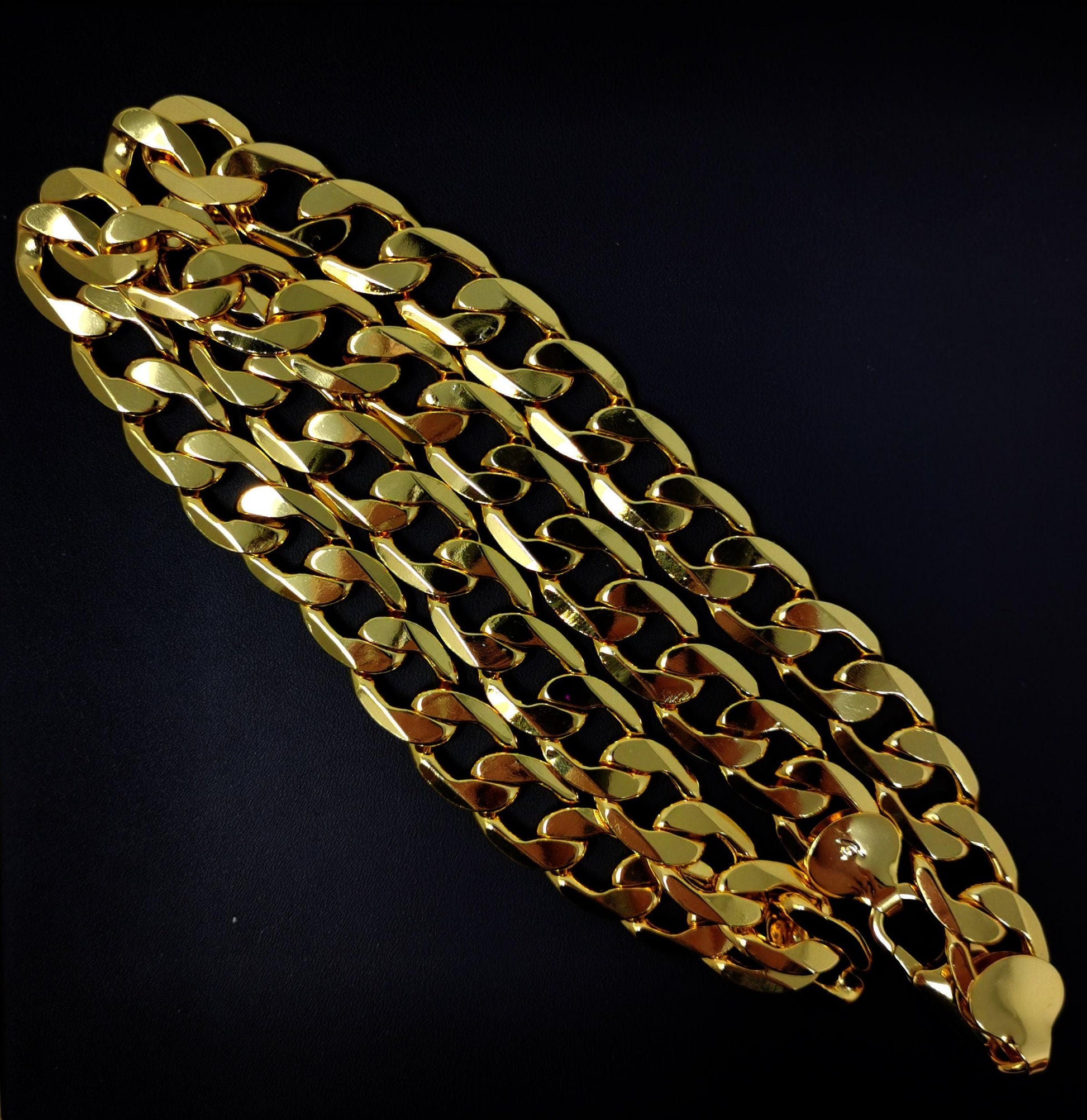 1pc 23.5'' ready to use bold gold cuban curb necklace chain, layer cuban curb chain thick necklace, pendant charm necklace making-219