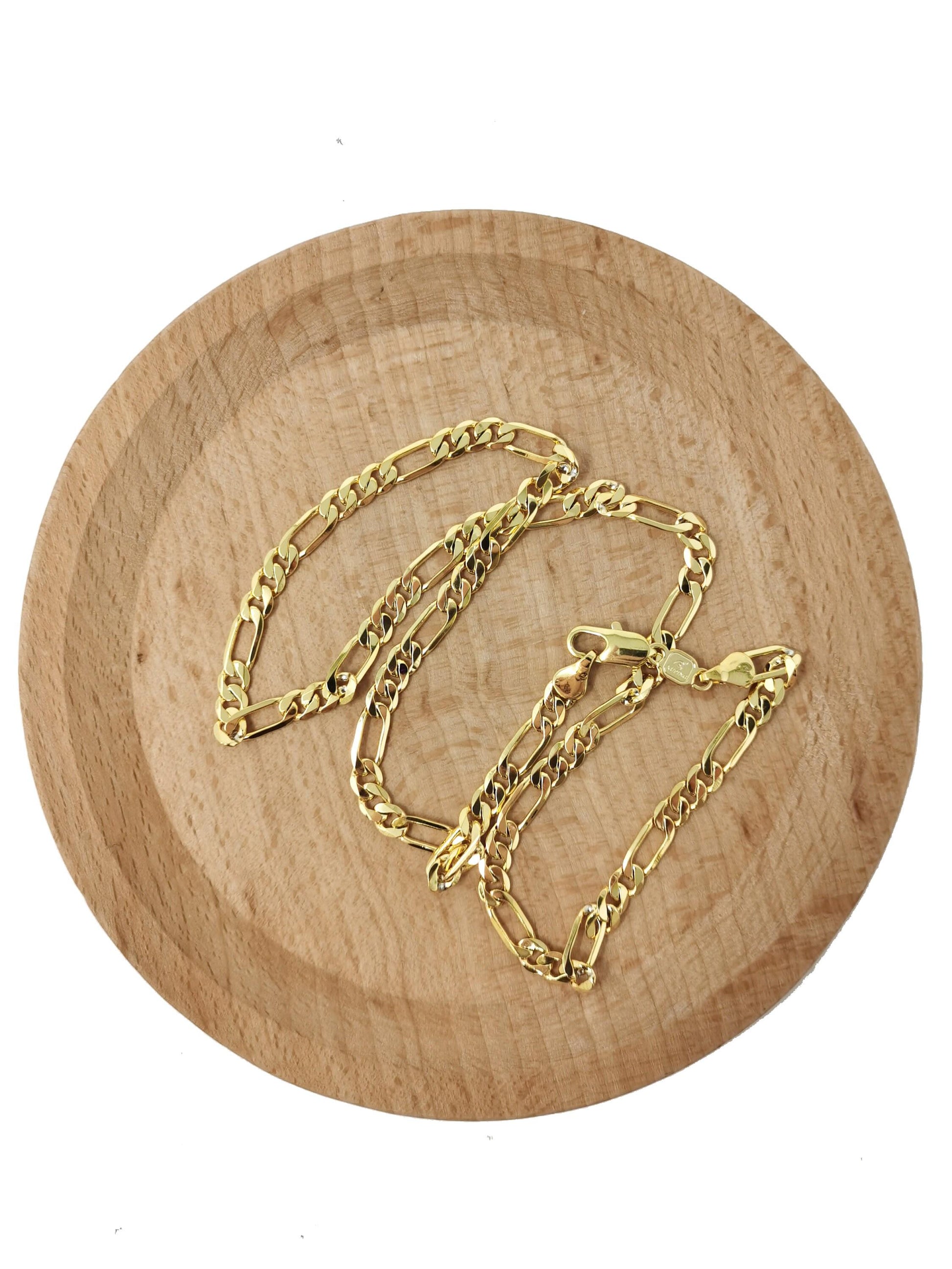 1pc 19.5'' ready to use gold figaro necklace chain, layering figaro chain dainty necklace, perfect for pendant charm necklace,ch- 581