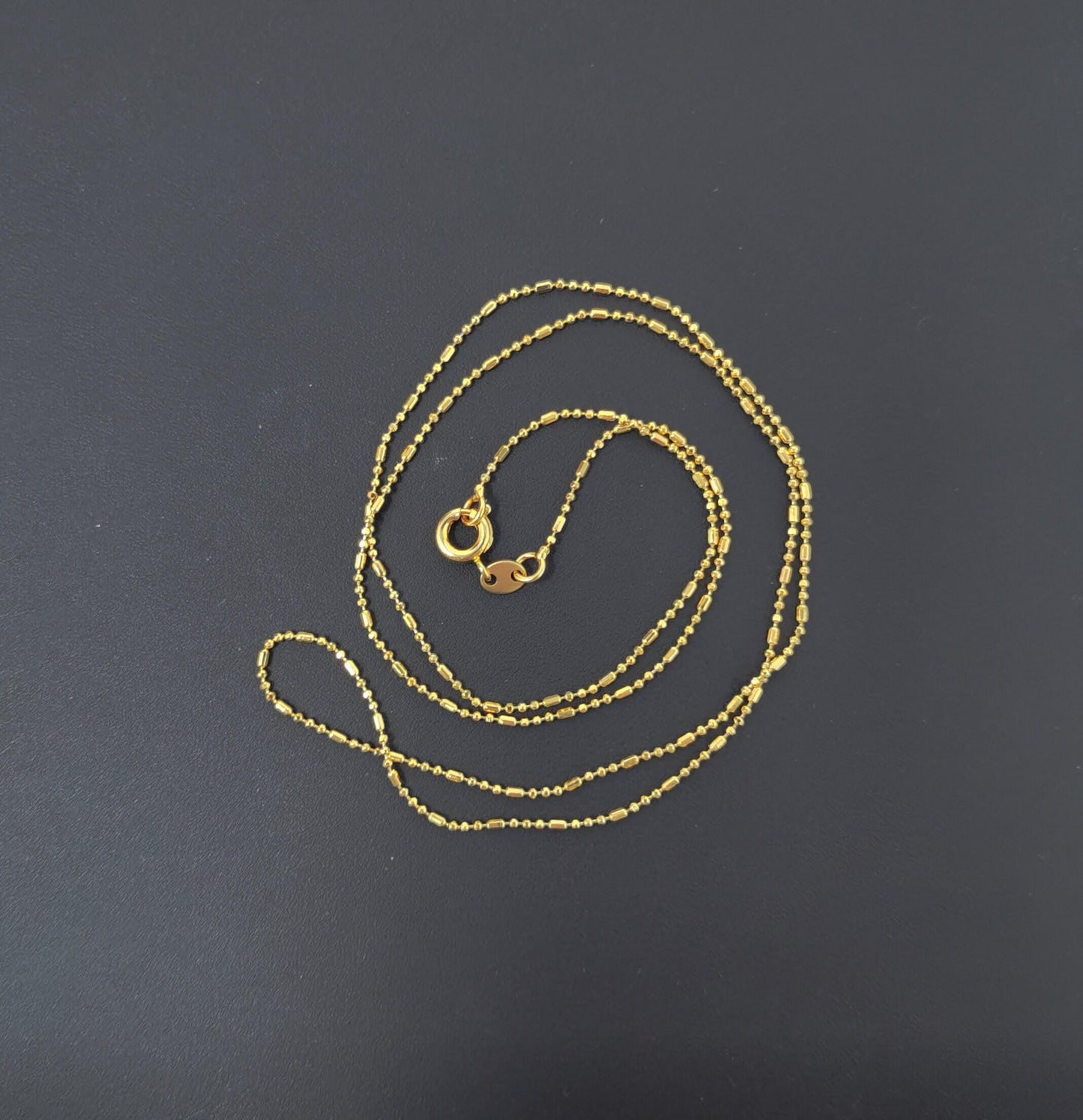 1pc 19.6'' ready to use 24k gold bead necklace chain, layering beaded chain, dainty beaded necklace, for pendant chain necklace, 484