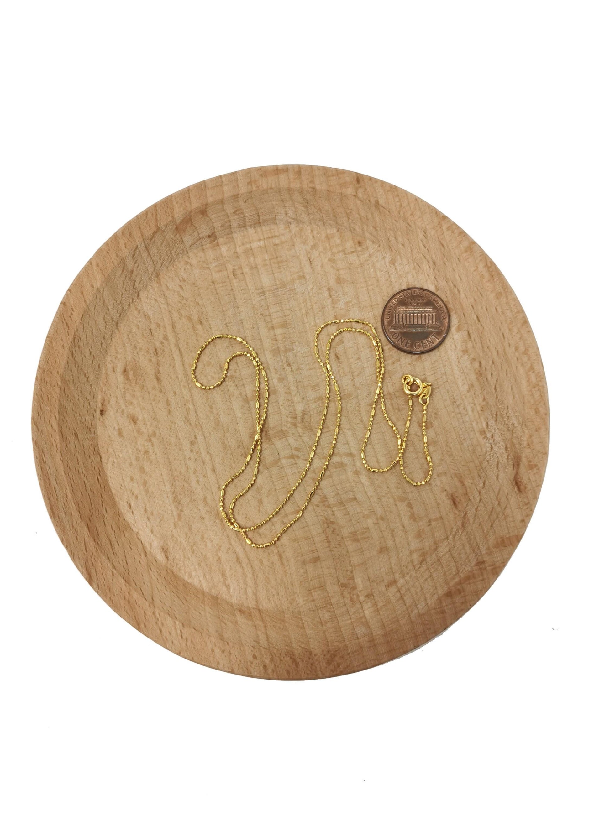 1pc 19.6'' ready to use 24k gold bead necklace chain, layering beaded chain, dainty beaded necklace, for pendant chain necklace, 484