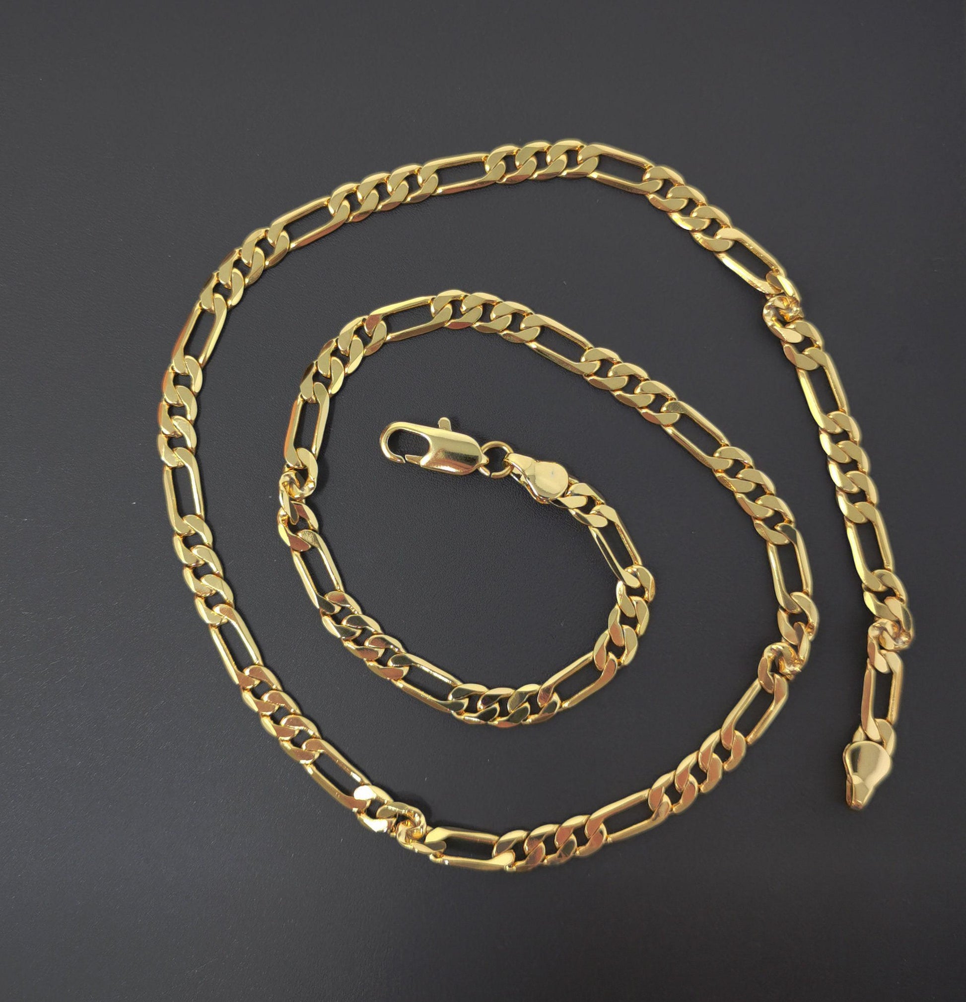 1pc 19.6'' ready to use gold figaro necklace chain, layering figaro chain dainty necklace, perfect for pendant charm necklace 483