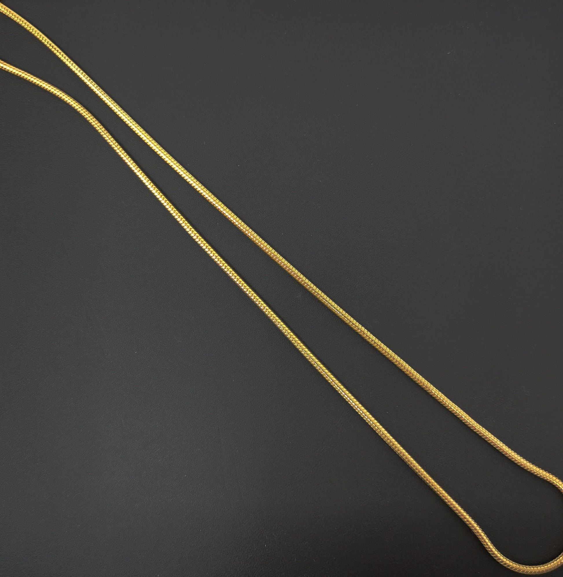 1pc 19.6'' ready to use 24k gold cocoon necklace chain, layer snake chain dainty necklace, for pendant charm necklace making, 472