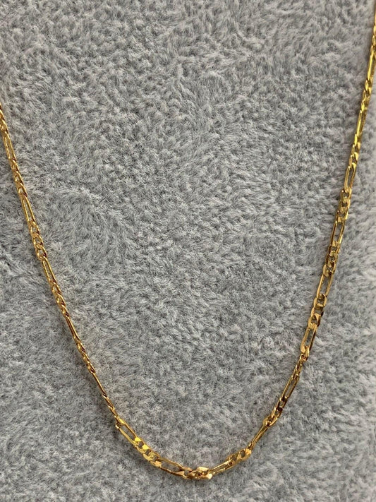24k gold 19.6'' figaro necklace chain, layering figaro chain dainty necklace, 1.8mm width, 0.4 mm thick, ch-49