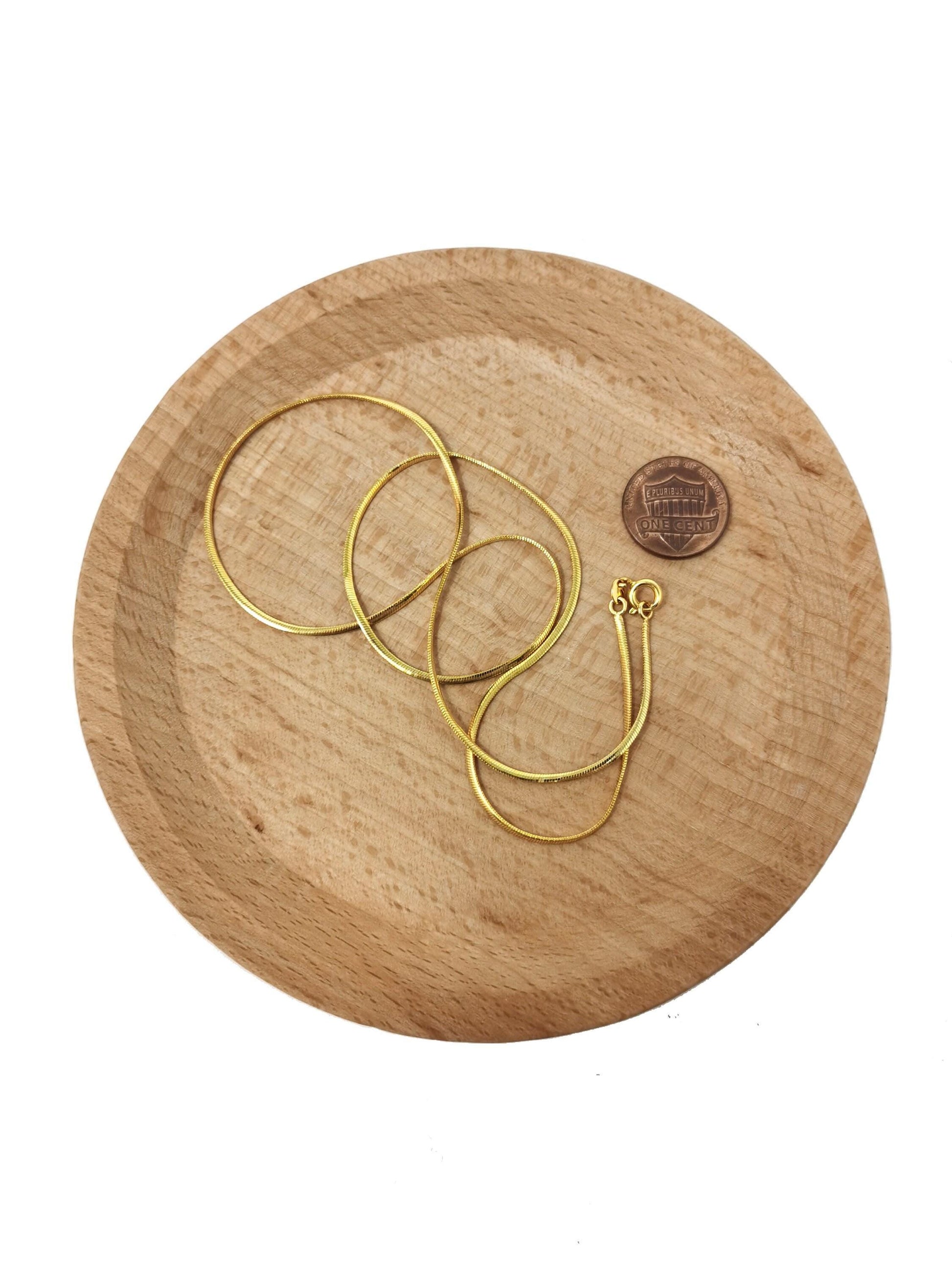 1pc 19.6'' ready to use 24k gold cocoon necklace chain, layer snake chain dainty necklace, for pendant charm necklace making, 471/295