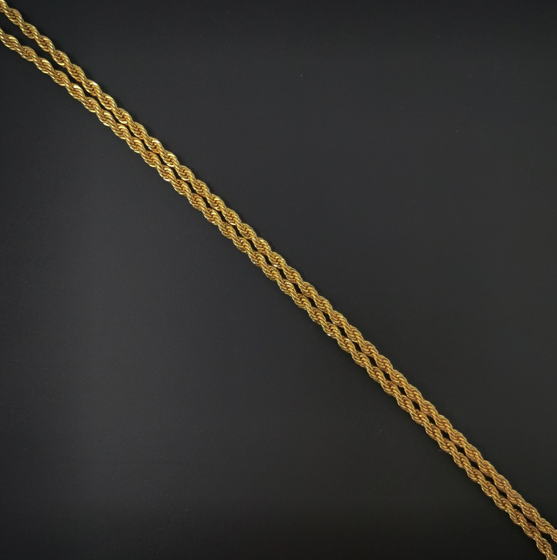 1pc 17.7'' ready to use 24k gold rope necklace chain, layering rope chain dainty necklace, for pendant charm necklace making,ch-599