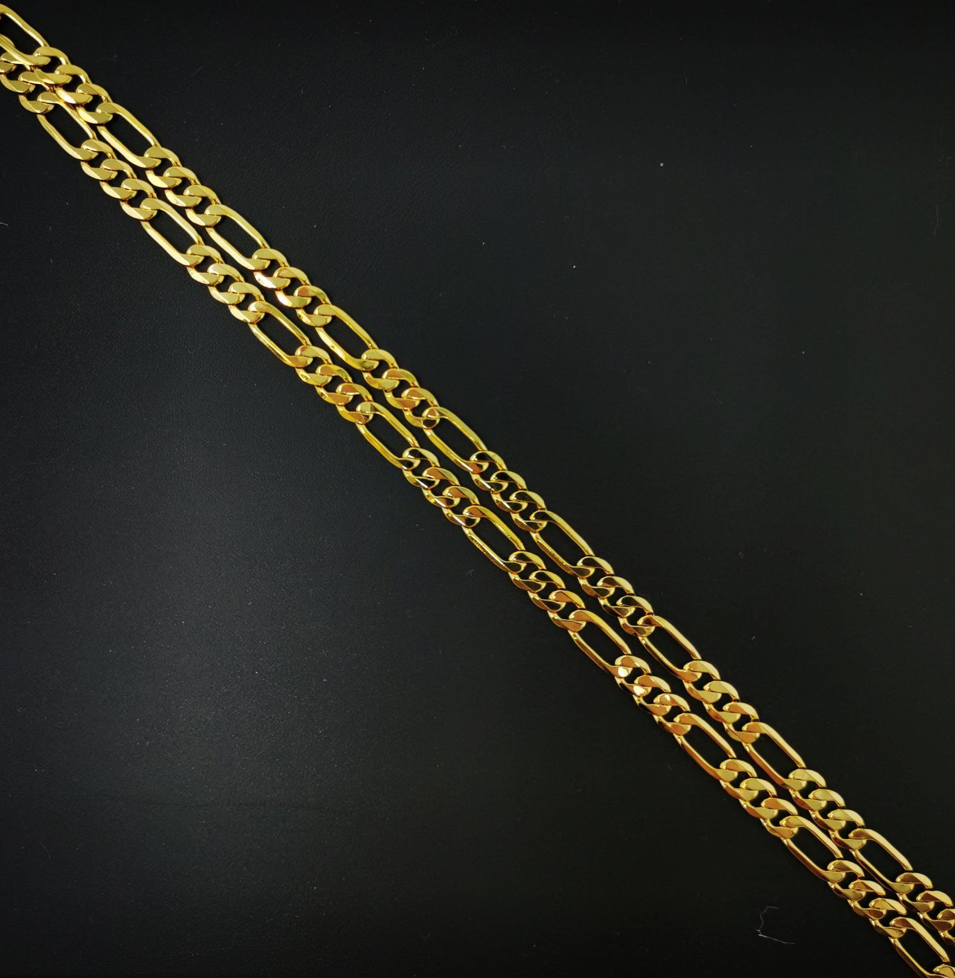 24k gold 19.6'' figaro necklace chain, layering figaro chain dainty necklace, 1.8mm width, 0.4 mm thick, ch-49