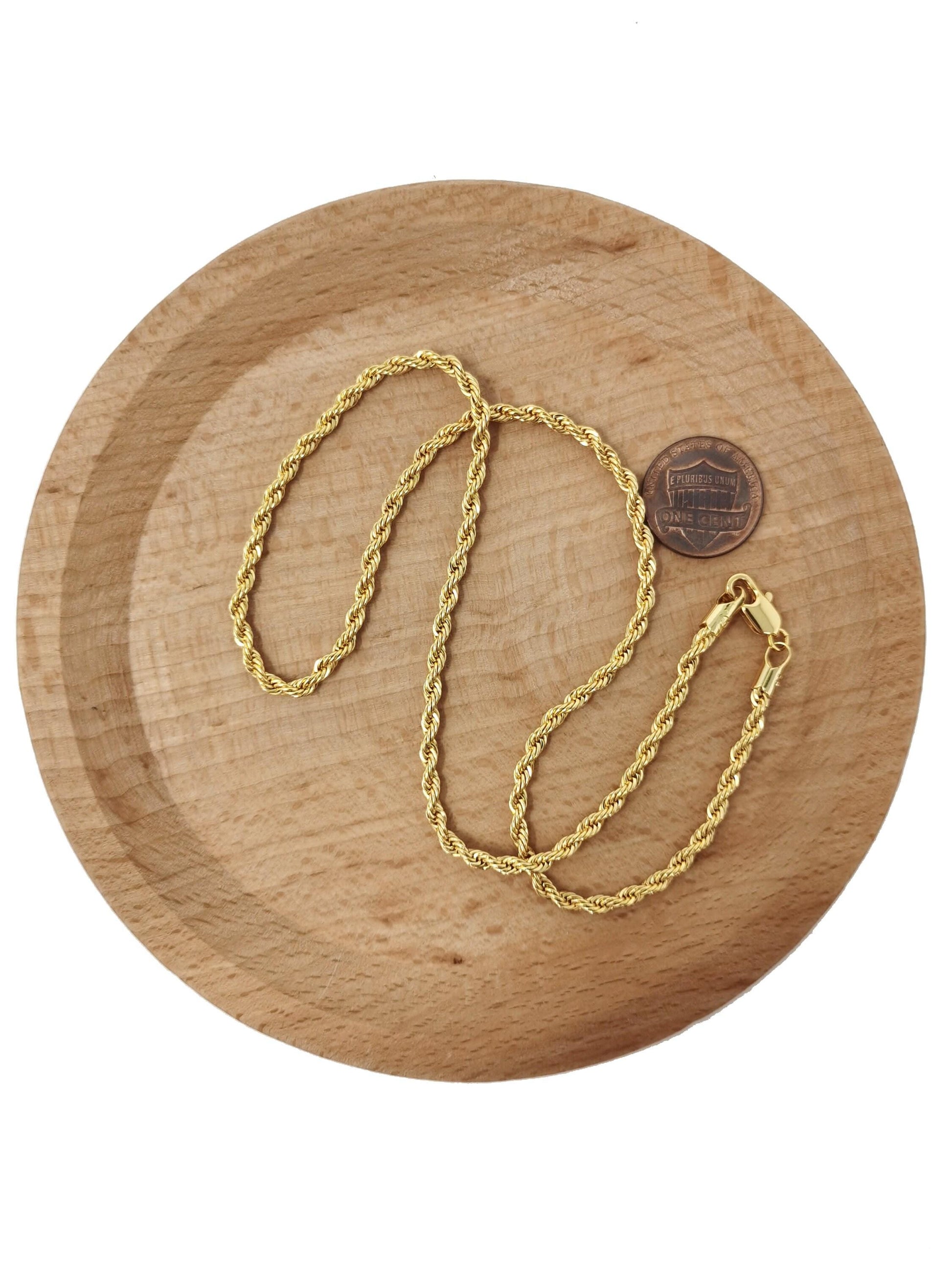 1pc 17.7'' ready to use 24k gold rope necklace chain, layering rope chain dainty necklace, for pendant charm necklace making,ch-599