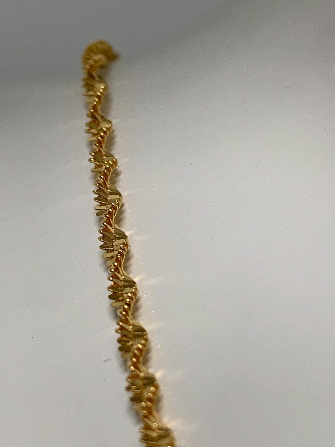 1pc 17.7'' ready to use gold twisted necklace chain, layering singapore chain dainty necklace, for pendant charm necklace making, 440