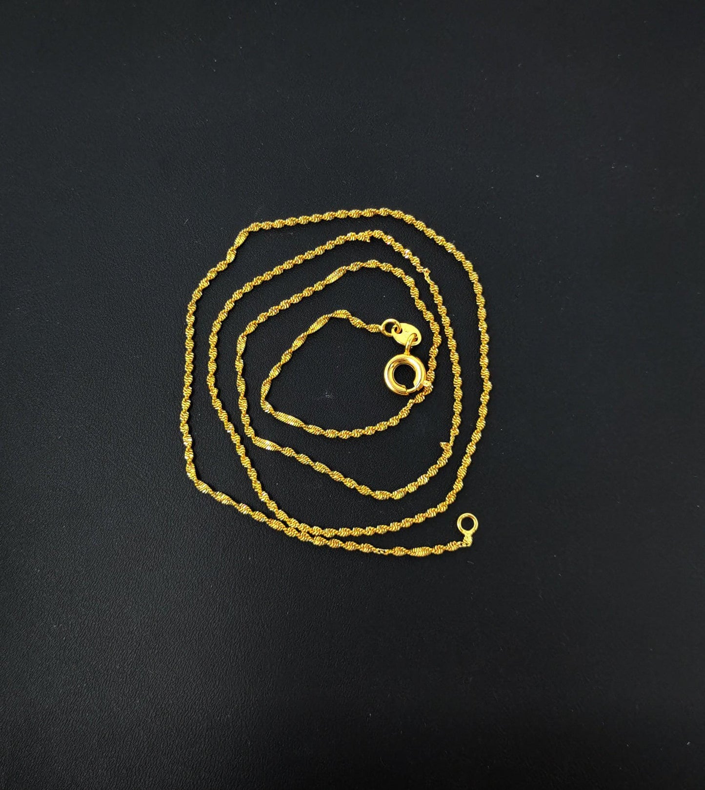 1pc 17.7'' ready to use gold twisted necklace chain, layering singapore chain dainty necklace, for pendant charm necklace making, 440