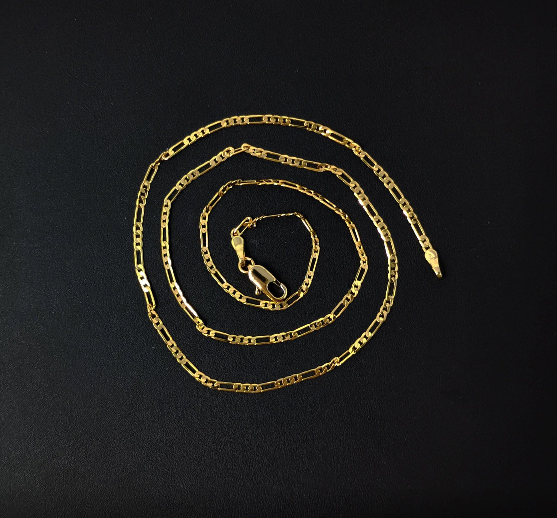 1pc 17.7'' ready to use gold figaro necklace chain, layering figaro chain dainty necklace, perfect for pendant charm necklace, 438