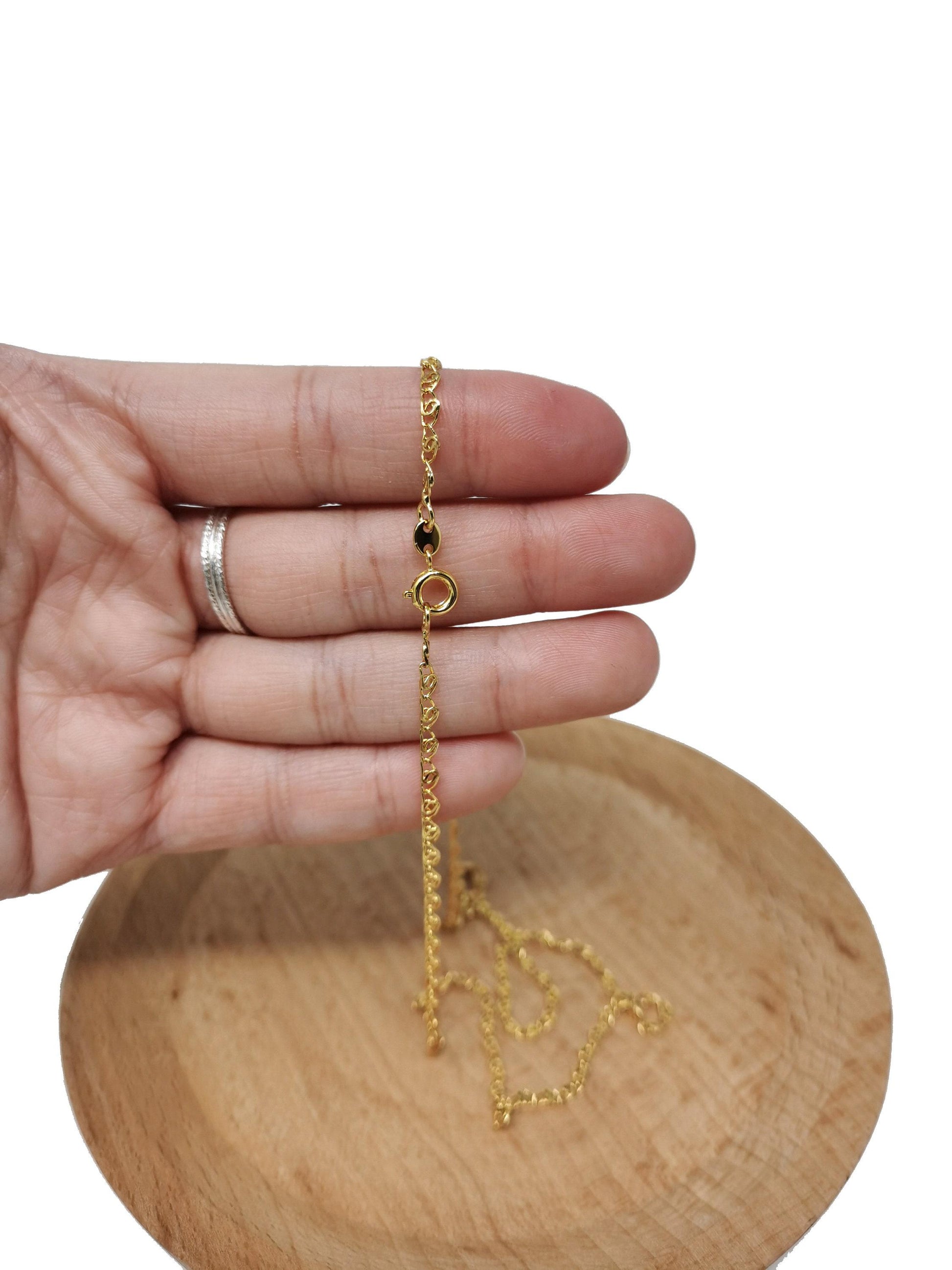 1pc 17.7'' ready to use gold unique necklace chain, layering unique chain dainty necklace, perfect for pendant charm necklace, 433