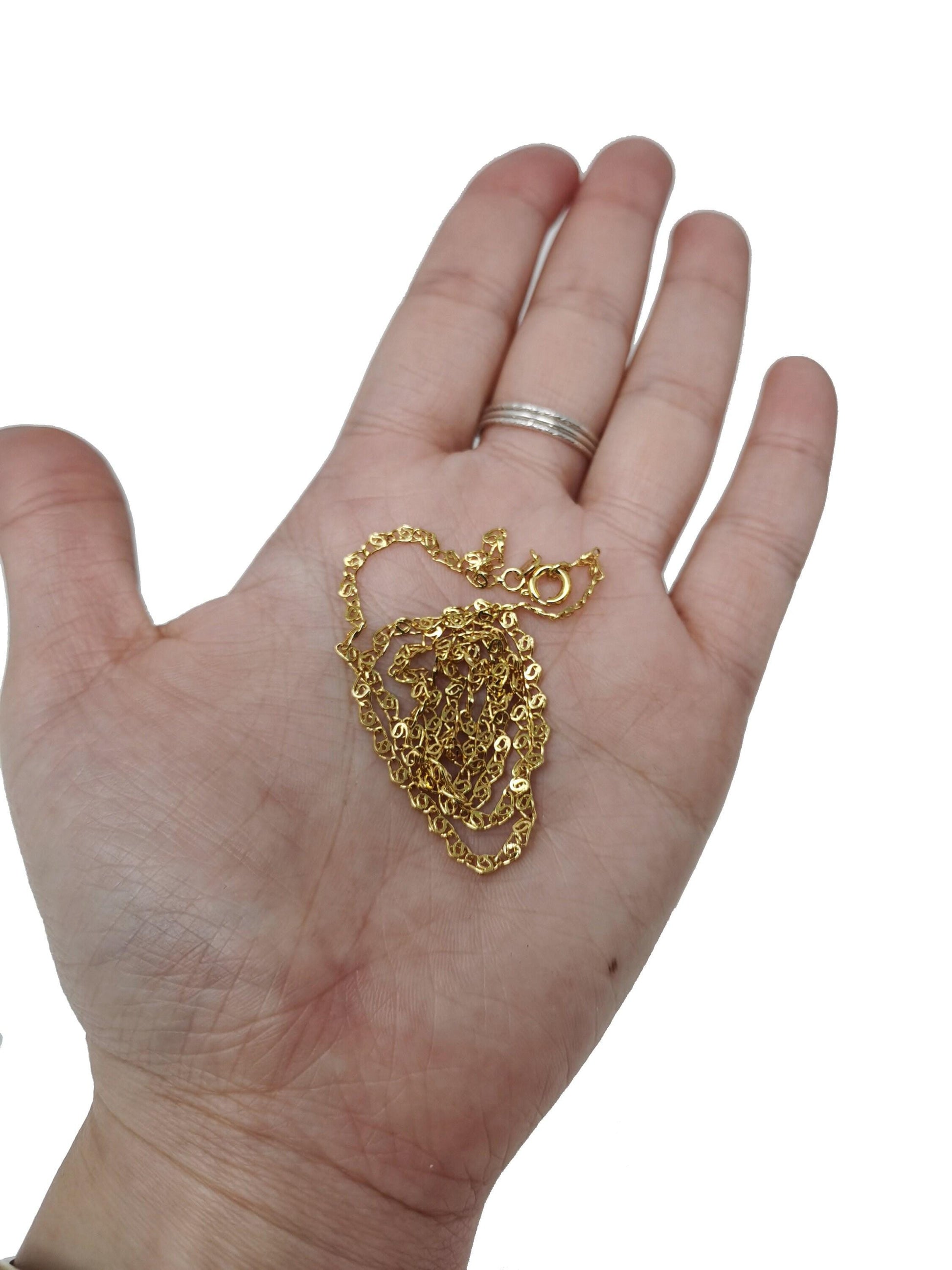 1pc 17.7'' ready to use gold unique necklace chain, layering unique chain dainty necklace, perfect for pendant charm necklace, 433
