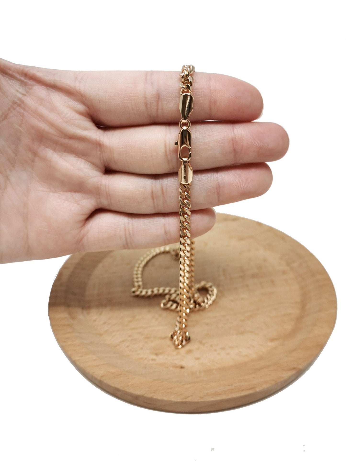 1pc 19.6'' ready to use 18k rosy gold cuban curb necklace chain, layering curb chain dainty necklace, for necklace making, 682