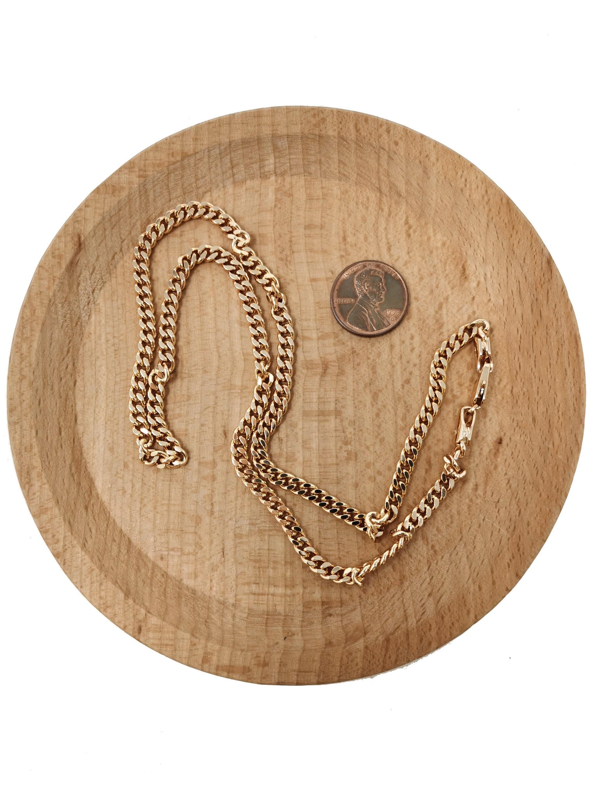 1 set 19.6''+ 8.0'' ready to use 18k rosy gold cuban curb necklace bracelet chain, layering curb chain, for necklace bracelet, ch-678