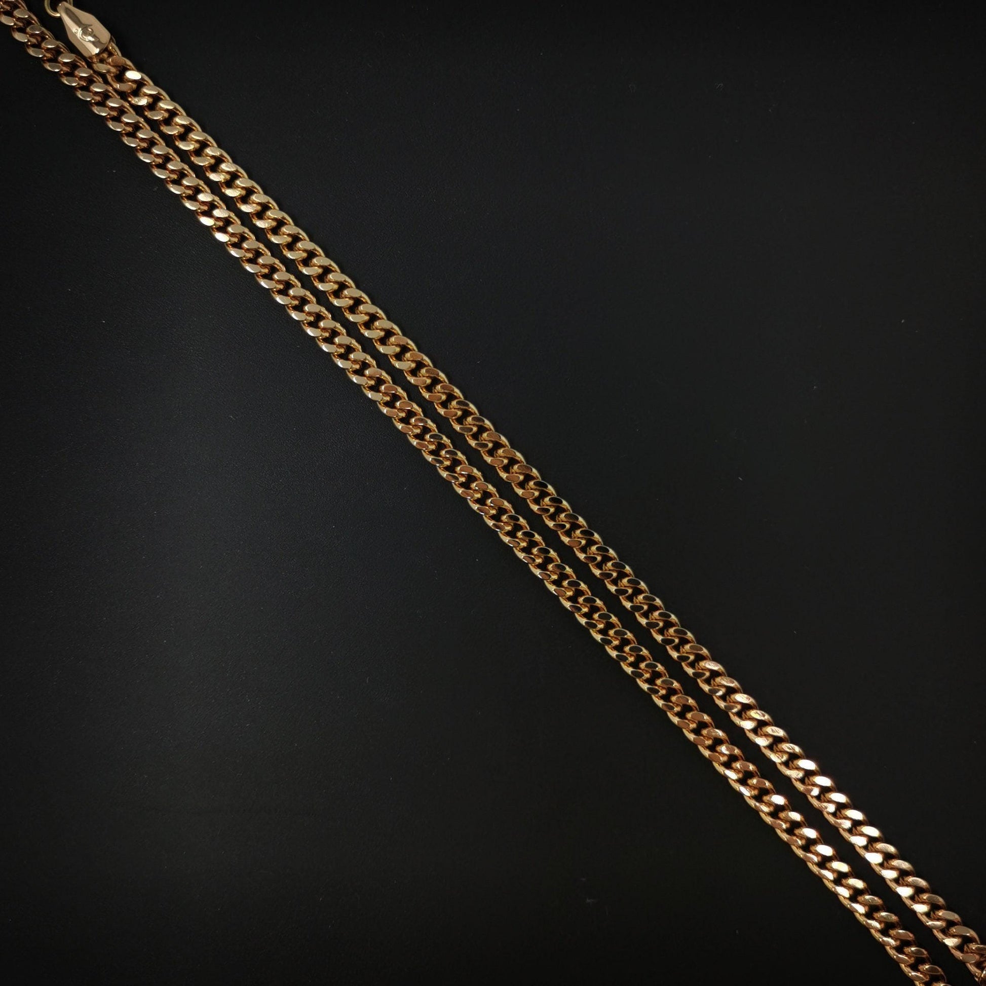 1 set 19.6''+ 8.0'' ready to use 18k rosy gold cuban curb necklace bracelet chain, layering curb chain, for necklace bracelet, ch-678