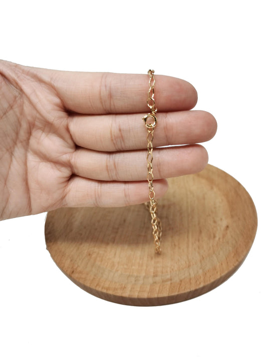 1pc 18'' ready to use 18k rosy gold rolo necklace chain, layering rolo chain dainty necklace, for pendant charm necklace making, 716