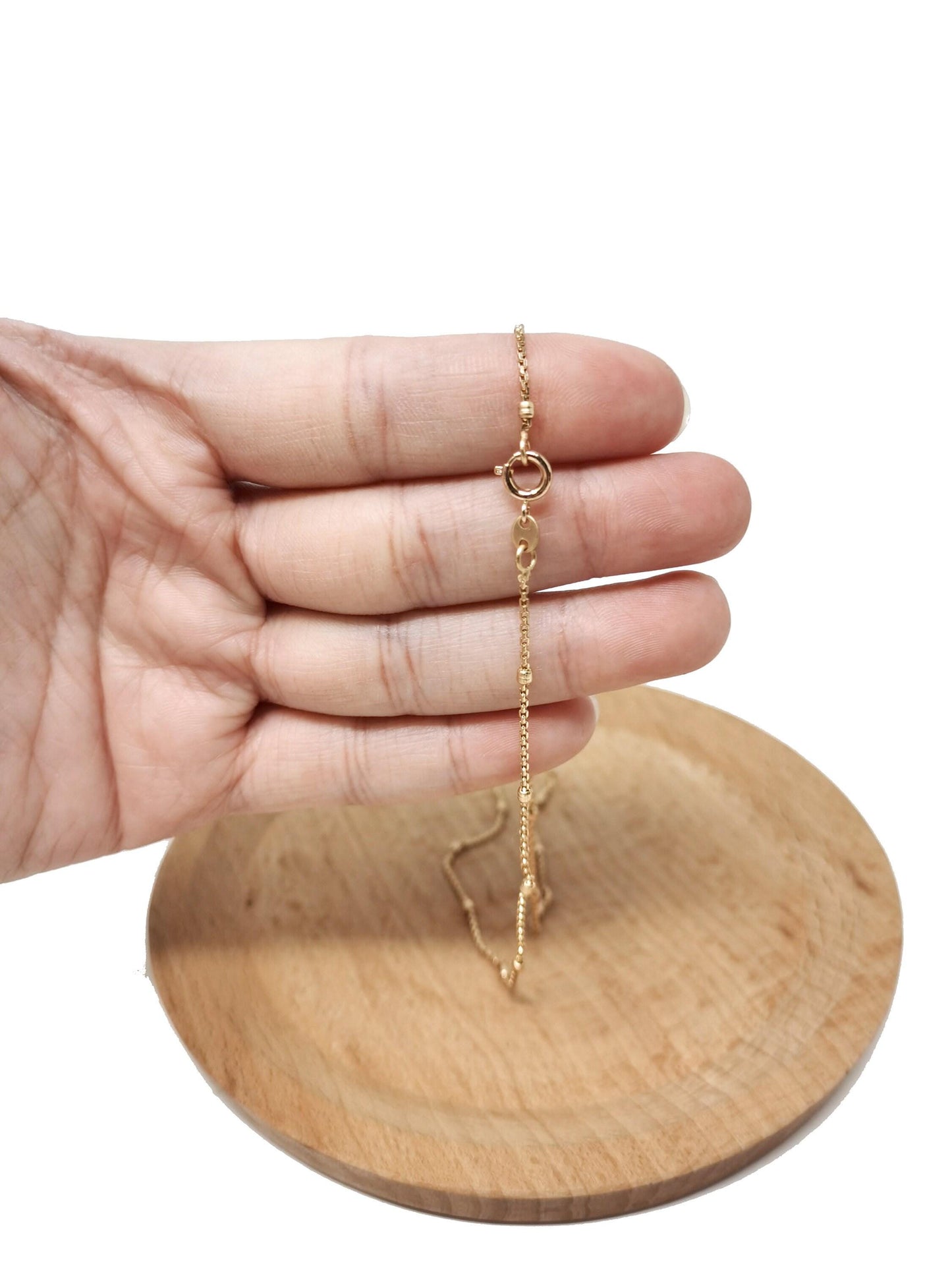 1pc 18'' ready to use 18k rosy gold rolo necklace chain, layering ball rolo chain dainty necklace, for pendant charm necklace, 692