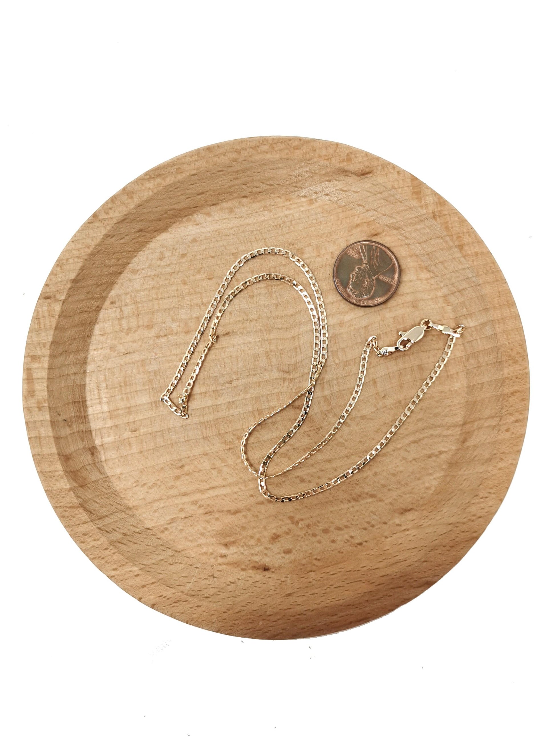 1pc 17.7'' ready to use 18k rosy gold cuban curb necklace chain, layering curb chain dainty necklace, for necklace making, 680