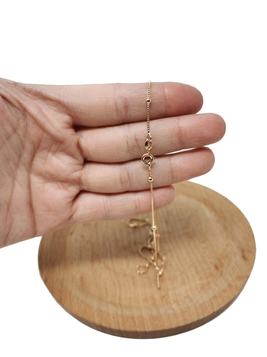 1pc 17.7'' ready to wear 18k gold square box chain necklace, layering dainty box chain for jewelry making with pendant charm, ch-649