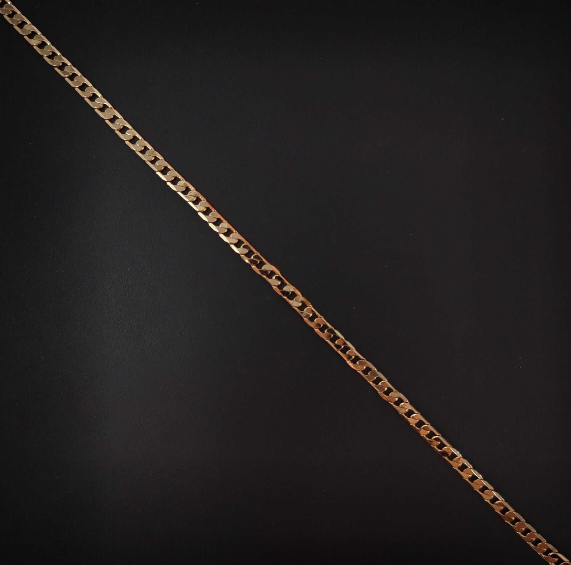 1pc 17.0'' ready to use 18k rosy gold cuban curb necklace chain, layering curb chain dainty necklace, for necklace making, ch-683