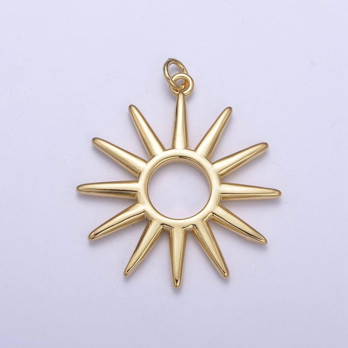 Gold sun charm celestial pendant c-691