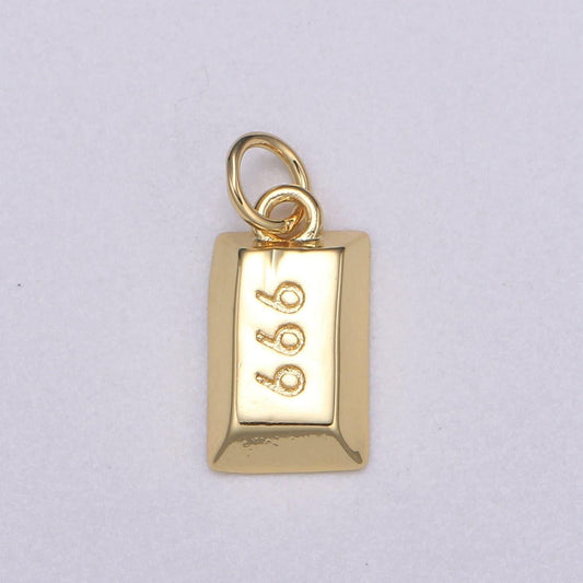 666 gold filled angel number charm gold bar angel number necklace charm lucky number for bracelet necklace earring component