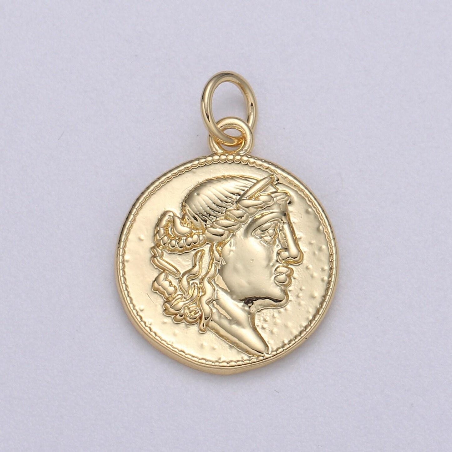 Double sided 24k gold hercules coin pendant ancient coin pendant, greek heracles coin pendant, diy jewelry, warrior pendant c532,543