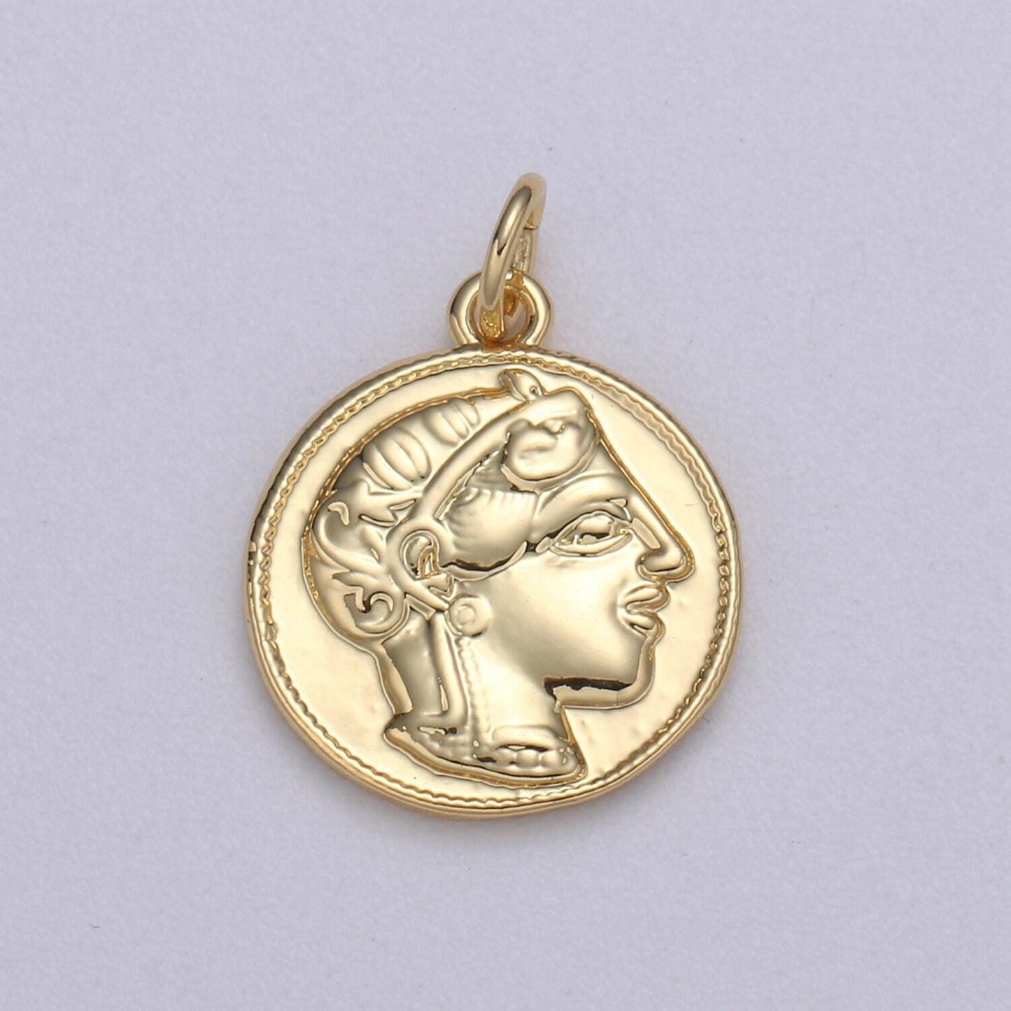 Double sided 24k gold hercules coin pendant ancient coin pendant, greek heracles coin pendant, diy jewelry, warrior pendant c532,543