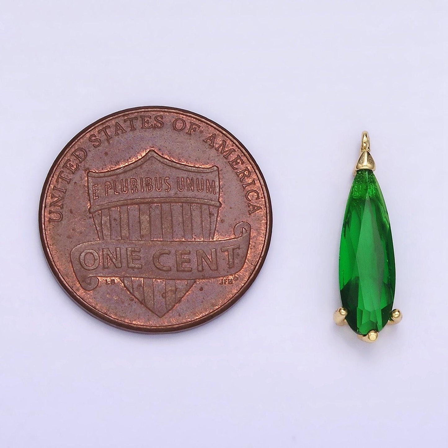 Emerald green charm teardrop faceted zirconia stone tear drop pendant, diy fashion jewelry craft supply necklace bracelet earring | c520