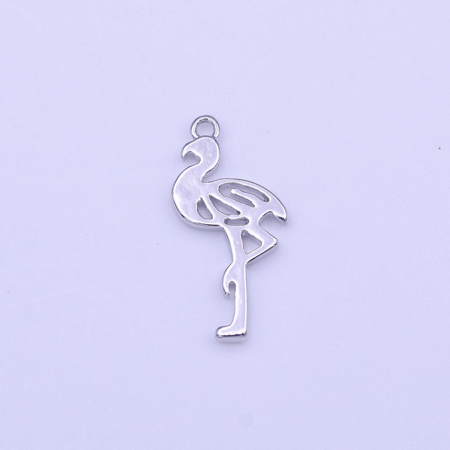 Gold flamingo charms, bracelet charm, anklet charm, earring charm silver bird charms wholesale supply c505