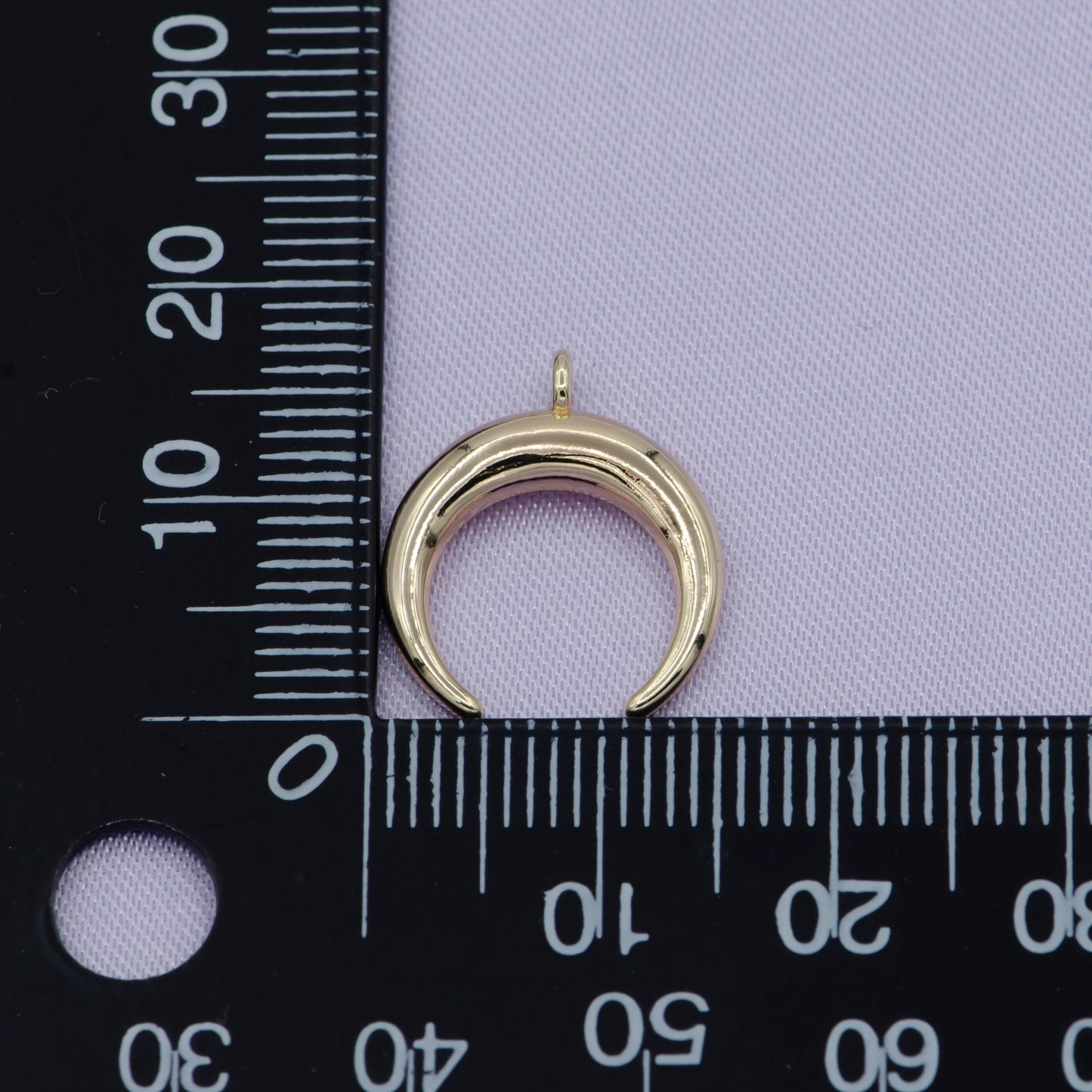 Dainty crescent moon horn charm upside down tusk moon pendant bohemian jewelry inspired gold moon pendant | c-428
