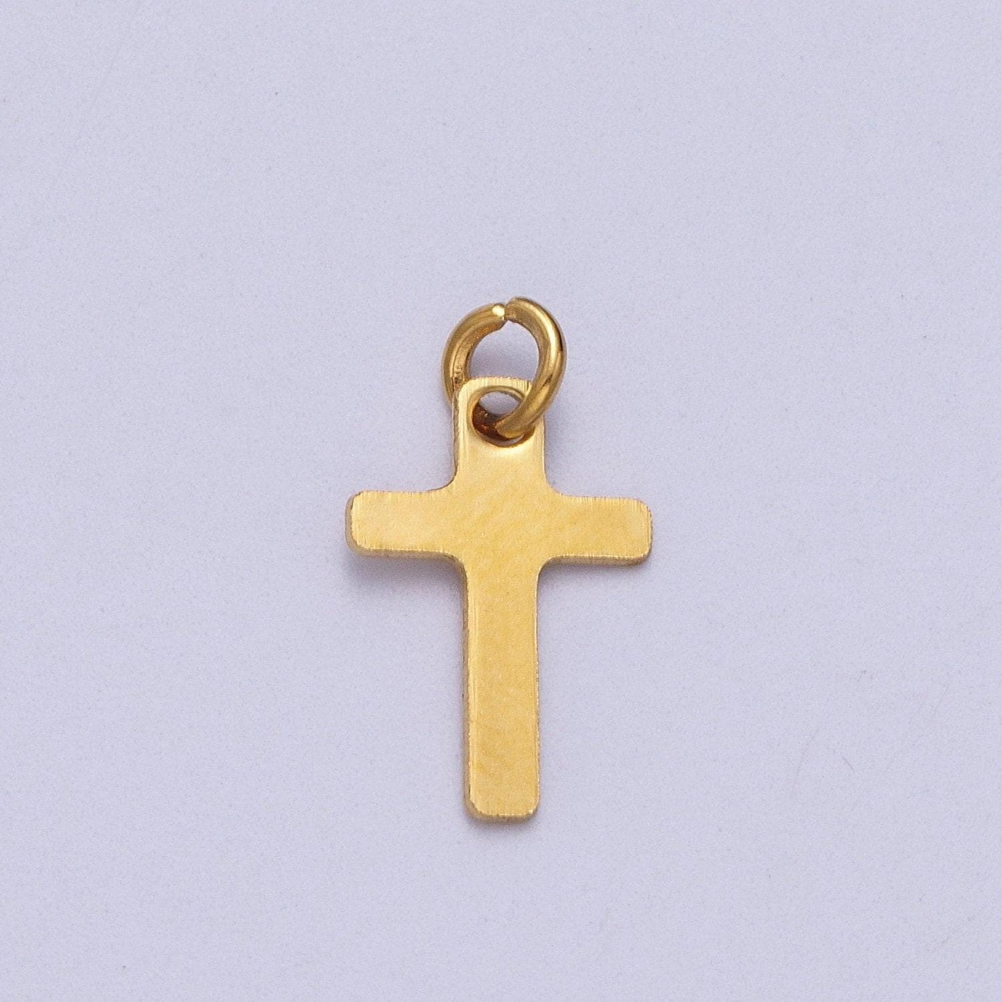 Dainty stainless steel cross charms mini gold cross pendant for religious jewelry making supply