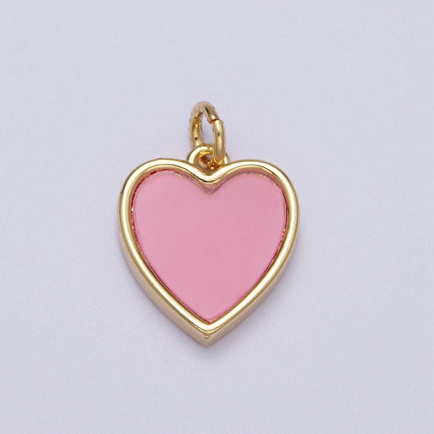 24k gold filled pink heart pendant, white shell pearl heart charm natural gemstone minimalist jewelry for anniversary valentine | c364 c376