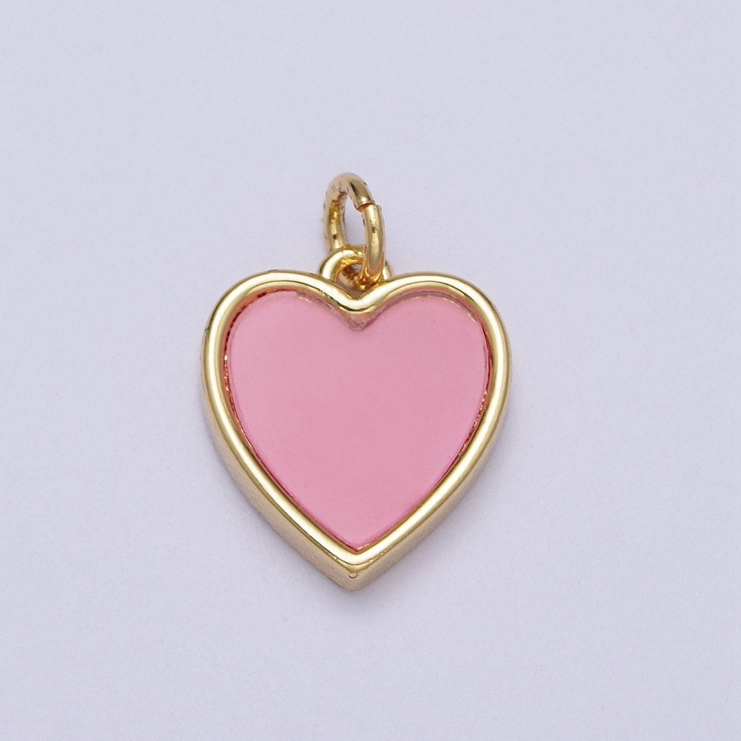 24k gold filled pink heart pendant, white shell pearl heart charm natural gemstone minimalist jewelry for anniversary valentine | c364 c376