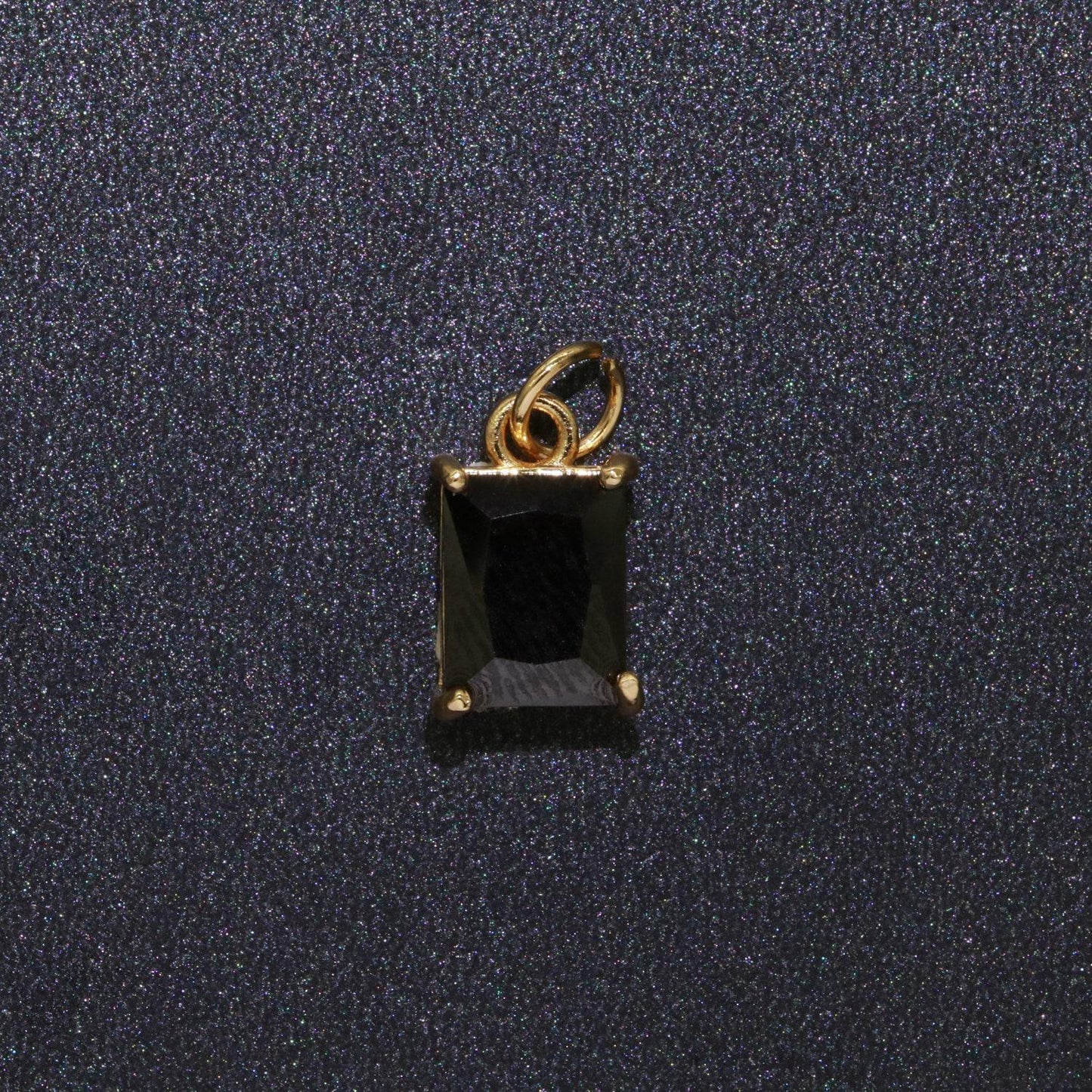 1x 14k gold filled micro pave cz geometric pendant charm emerald cut pendant charm geometric diy jewelry 10.2x7.3mm chgf 415