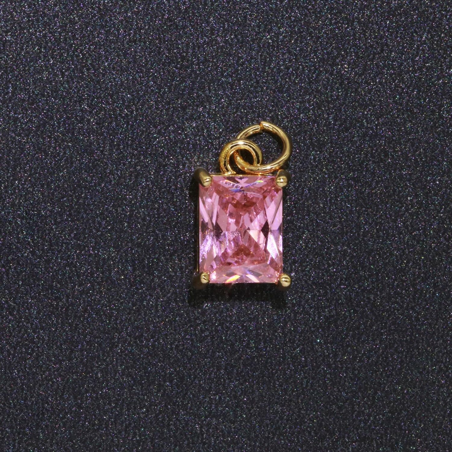 1x 14k gold filled micro pave cz geometric pendant charm emerald cut pendant charm geometric diy jewelry 10.2x7.3mm chgf 415
