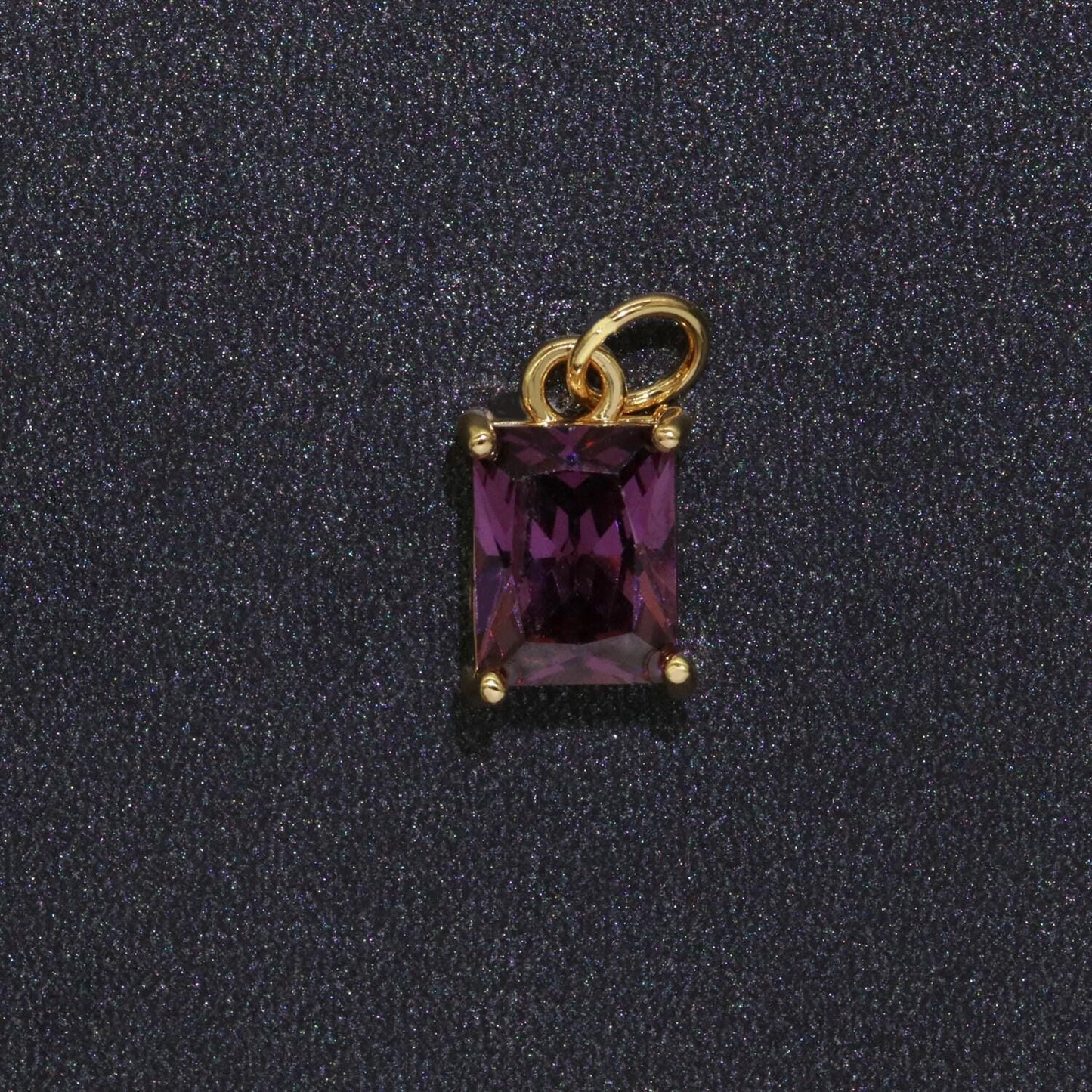 1x 14k gold filled micro pave cz geometric pendant charm emerald cut pendant charm geometric diy jewelry 10.2x7.3mm chgf 415