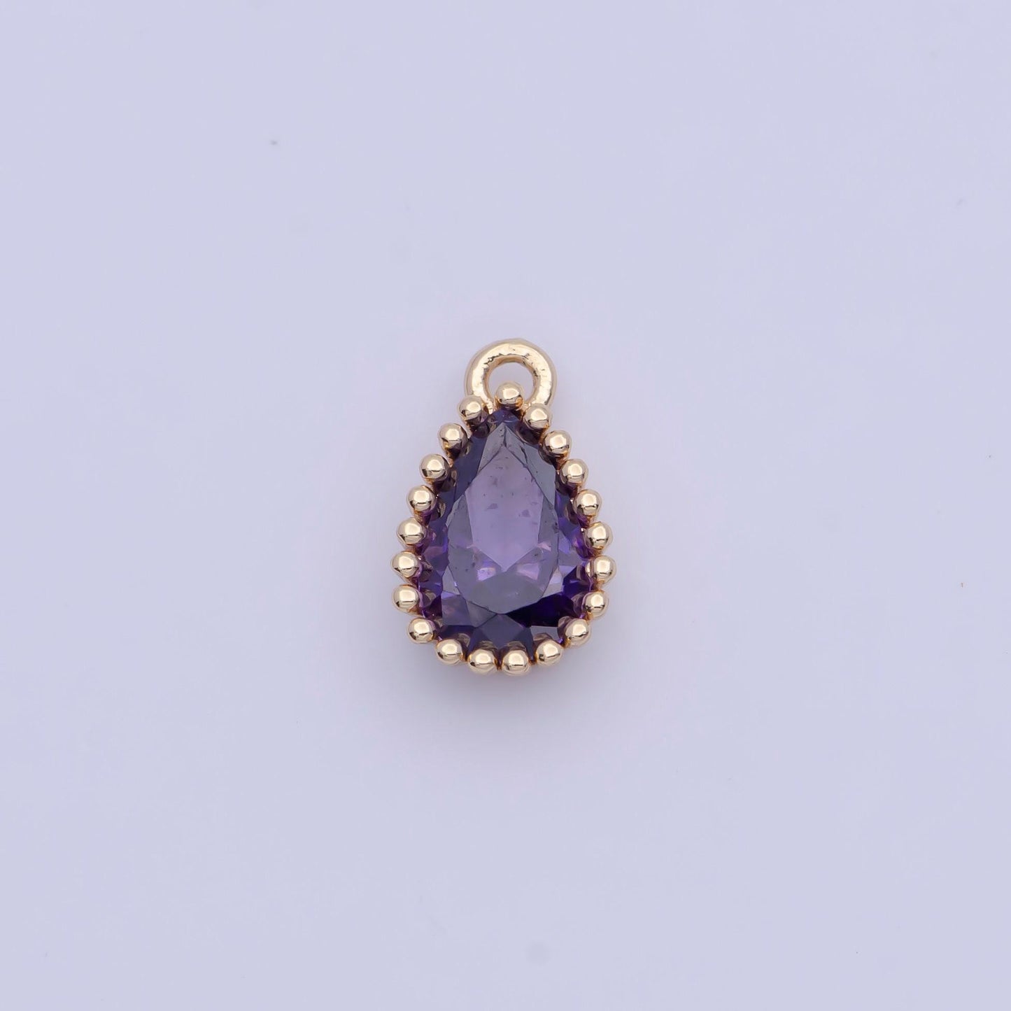 Dainty gold multicolor cz teardrop pendant, 24k gold plated 12 colors micro paved cz tiny tear drop marquise charm