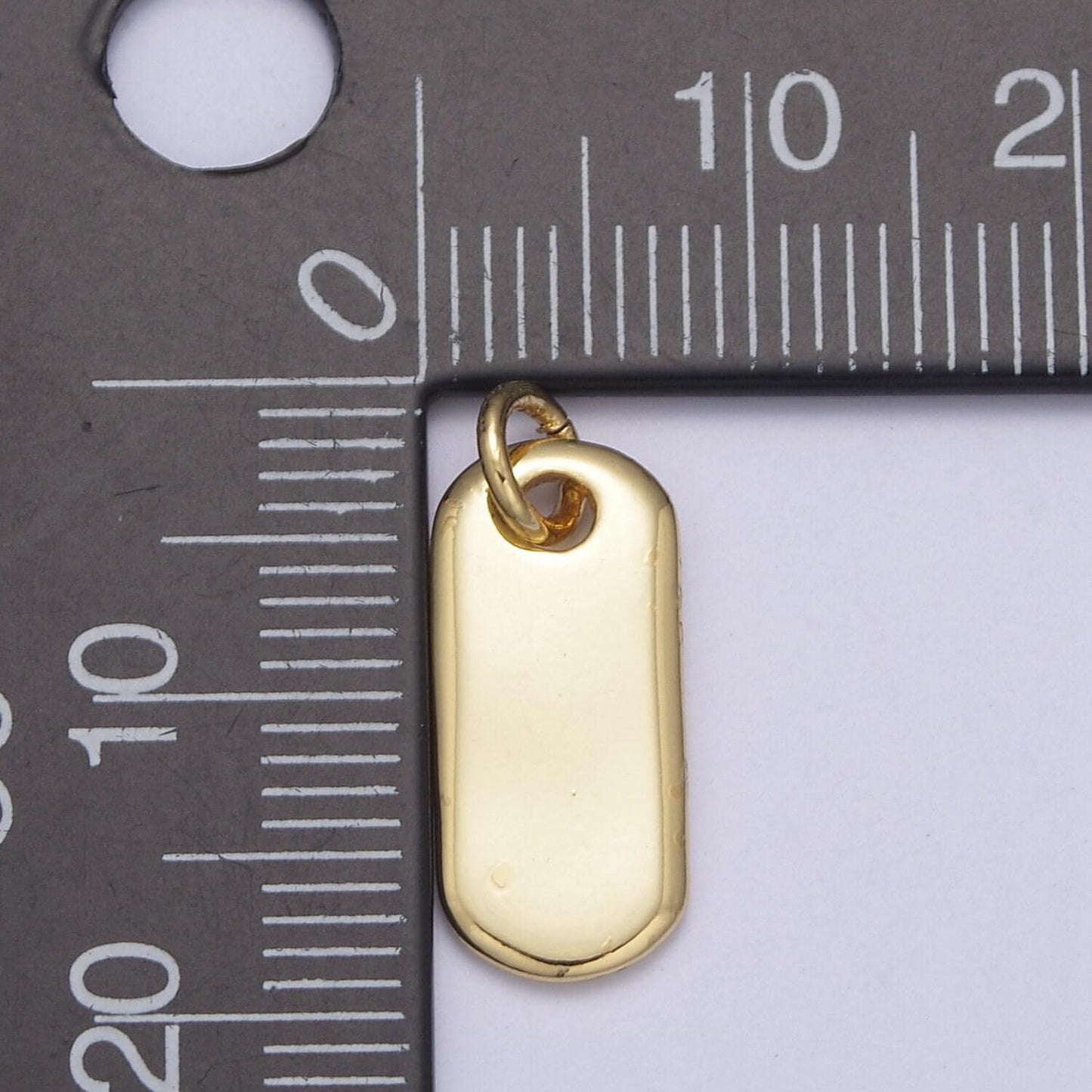 Small tag gold charm add on charm for necklace bracelet earring supply