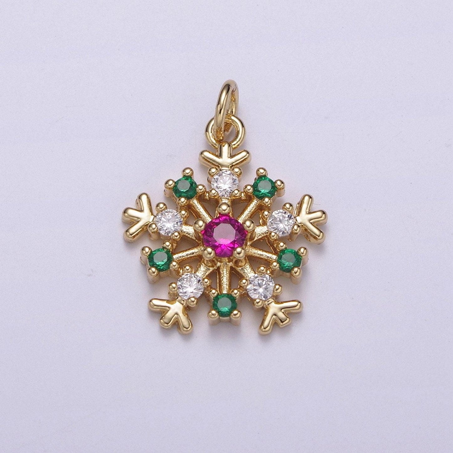 1pc white gold micro pave cz snowflake pendant charm,holiday color snowflake pendant charm, cz gold pendant, for diy jewelry c-304, c-305