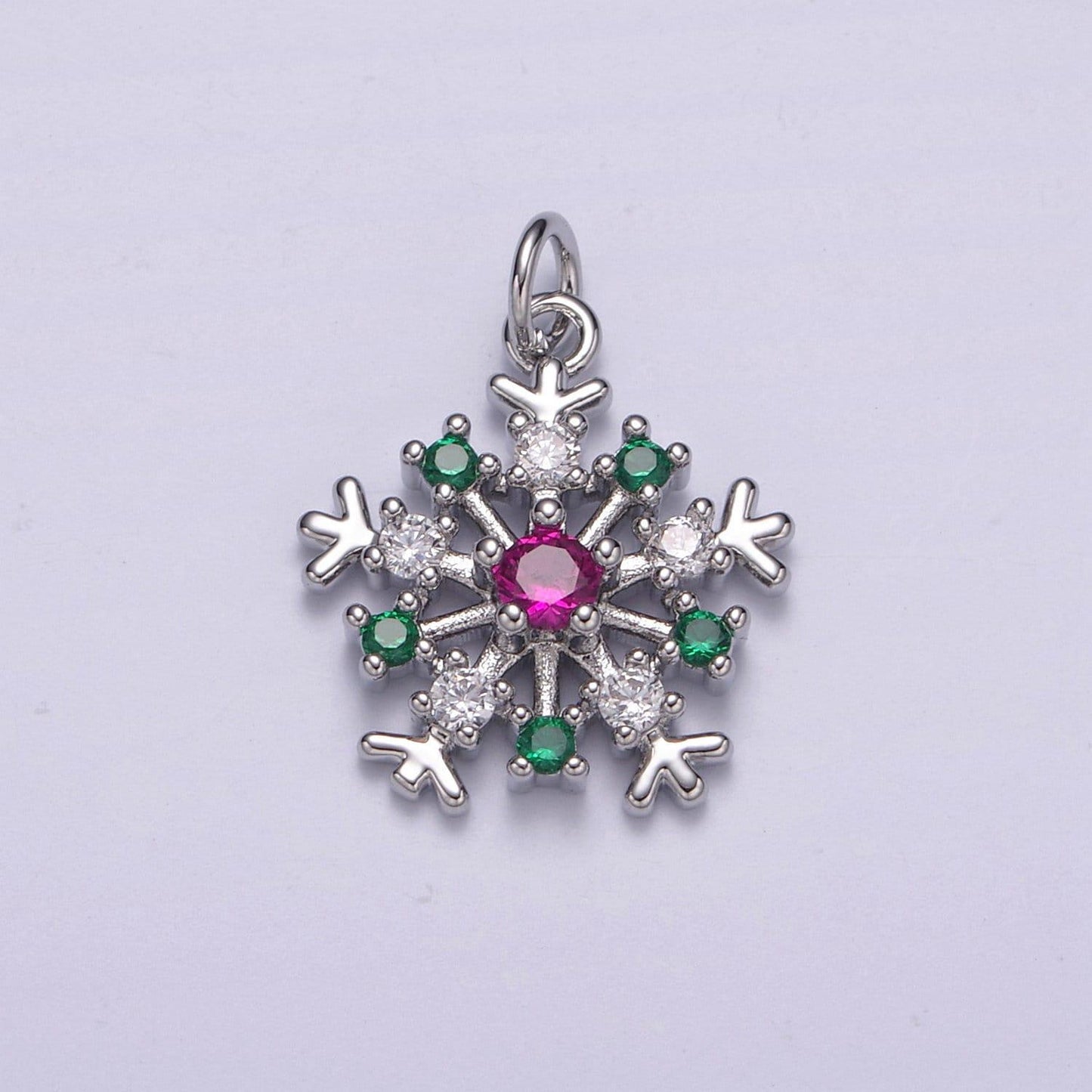 1pc white gold micro pave cz snowflake pendant charm,holiday color snowflake pendant charm, cz gold pendant, for diy jewelry c-304, c-305