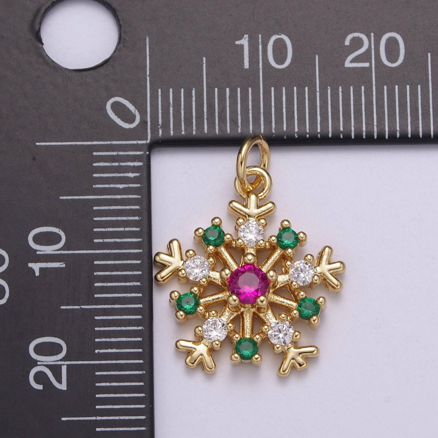 1pc white gold micro pave cz snowflake pendant charm,holiday color snowflake pendant charm, cz gold pendant, for diy jewelry c-304, c-305