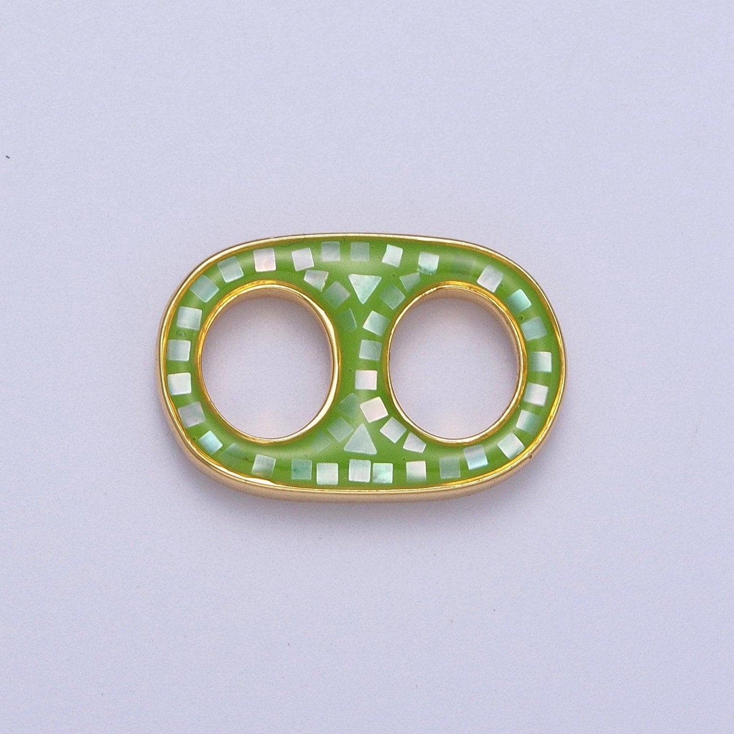 14k gold filled soda tab, pull tab, can tab pendant charm for necklace wholesale pendants green white pink blue abalone shell charm c244