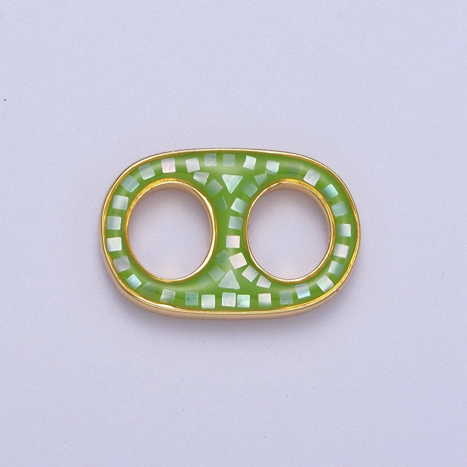 14k gold filled soda tab, pull tab, can tab pendant charm for necklace wholesale pendants green white pink blue abalone shell charm c244