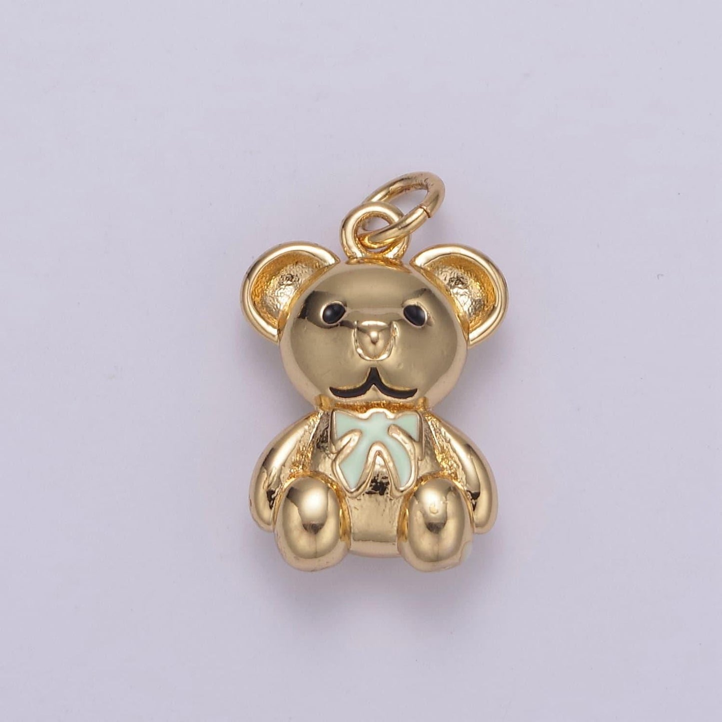 24k gold filled bear pendant teddy bear charm enamel animal panda charm,enamel charm kids retro 90s trend jewelry making supply c-206, c-212