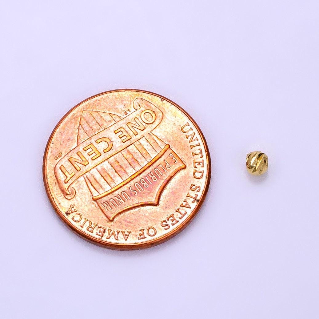 3mm gold dainty textured round spacer beads hammered geometric beads for bracelet connector jewelry making supply findings b-920